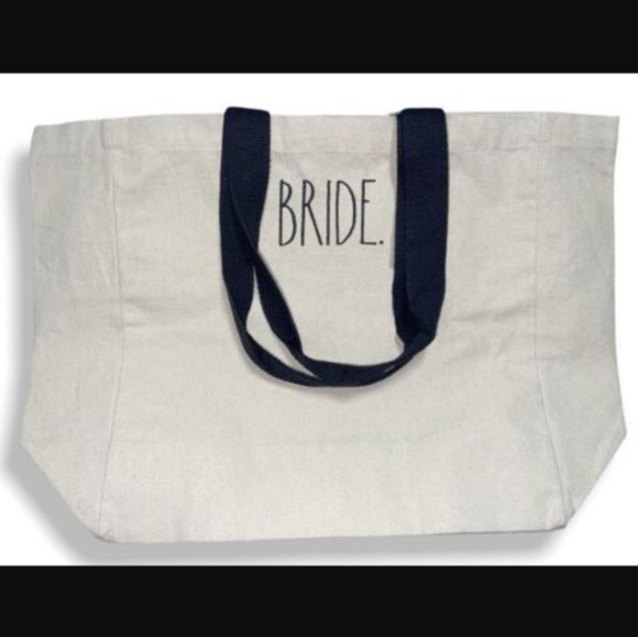 Rae Dunn Bride Large Canvas Tote Bag NWT - Picture 1 of 3